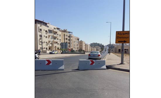 إغلاقات وتحويلات مرورية لإنشاء خط تصريف مياه أمطار على شارع الملكة زين الشرف