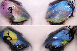 خبيرة تجميل تحول الجفون إلى لوحات تشكيلية