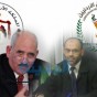 وزير التربية والتعليم الدكتور محمد الذنيبات ونقيب المعلمين حسام مشه وفي الخلفية شعاري النقابة والتربية - المدينة نيوز