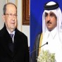 أمير دولة قطر الشيخ تميم بن حمد آل ثاني والرئيس اللبناني ميشال عون