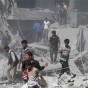 آثار القصف الجوي على مدينة حلب - ارشيفية