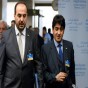 رئيس وفد المعارضة السورية نصر الحريري وزميله محمد صبرا