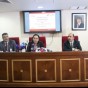 مدير عام المؤسسة العامة للضمان الاجتماعي ناديا الروابدة ( وسط ) خلال المؤتمر الصحفي
