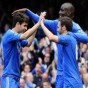 فرحة لاعبي تشلسي بهدف التقدم في مرمى ايفرتون