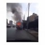 احتراق باص قرب دوار الداخلية - من الفيديو