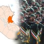 عناصر من الحرس الثوري الايراني وخارطة العراق ومحافظة ديالى