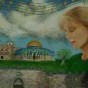 احد اللوحات الفنيىة تظهر فيها فيروز والمسجد الأقصى - ارشيفية