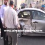اثار الحادث على احدى السيارات