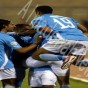لاعبو الفيصلي يحتفلون بأحد الأهداف