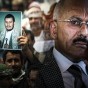 الرئيس المخلوع علي عبد الله صالح وحوثيون يرفعون صورة عبد الملك الحوثي