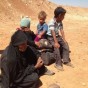 لاجئة سورية على الحدود الاردنية
