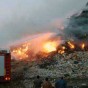 مشهد من حريق في مكب نفايات الغباوي