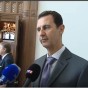 رئيس النظام السوري بشار الأسد خلال تصريحه على هامش لقاء بوفد فرنسي السبت