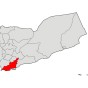 خارطة اليمن ومحافظة لحج بالاحمر - ارشيف