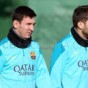 ميسي خلال تدريبات الفريق الاخيرة