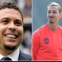 على اليمين اللاعب ابراهيموفيتش وعلى اليسار المعتزل رونالدو