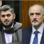 رئيس وفد النظام السوري في جنيف بشار الجعفري ، وكبير المفاوضين محمد علوش