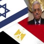 علما مصر واسرائيل وفي الخلفية عباس