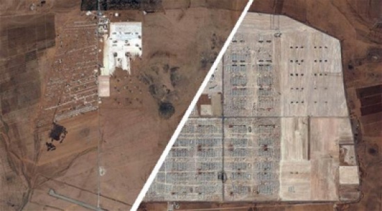 صور جوية تظهر التطور المذهل لمخيم الزعتري