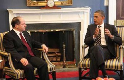 أوباما يستقبل بارزاني ويشيد بـ”شجاعة” البشمركة