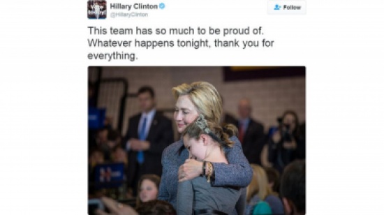 هيلاري في تغريدة الهزيمة: مهما حصل أشكركم