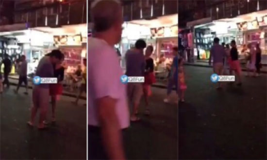 شاهد.. تؤدب زوجها ضربا على الطريق