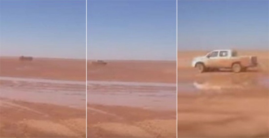 فيديو: تفحيط شاب متهور على أرض موحلة ينتهي بحادث إنقلاب