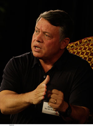 الملك يشارك في جلسة حوارية في ملتقى صن فالي الاقتصادي 