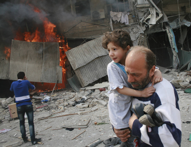 قتلى وجرحى في تفجير سيارة مفخخة بحماة وصف بالغاز بدمشق