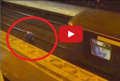 قفز أمام قطار مسرع.. وحاول إيقافه