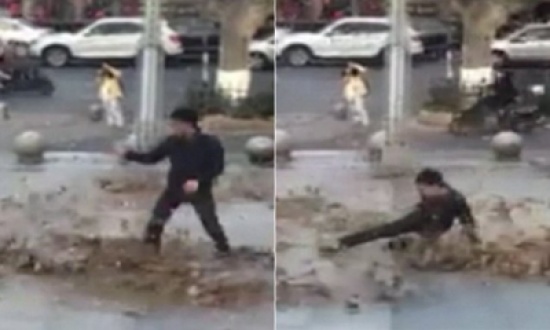 شاهد..  صيني يتظاهر بامتلاكه قوة خارقة