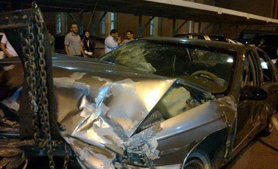 اصطدام مركبة بحاجز دائرة المخابرات في اربد