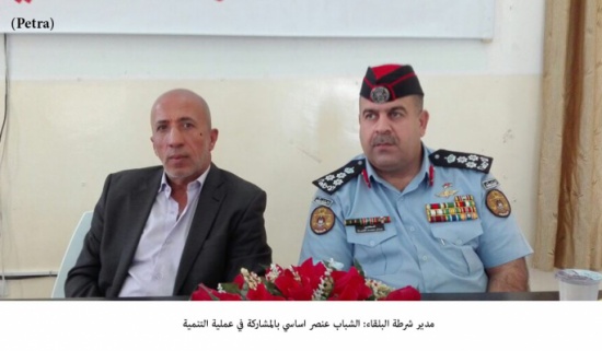 مدير شرطة البلقاء: الشباب عنصر اساسي بالمشاركة في عملية التنمية