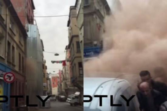 شاهد.. انهيار مفاجئ لمبنى بمنطقة سكنية في تركيا