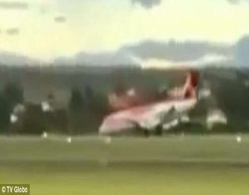 بالفيديو.. كابتن طائرة برازيلية ينجح في الهبوط بعجلاتها الخلفية