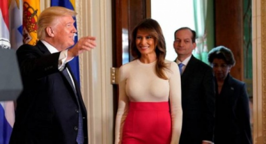 ميلانيا تظهر بزي فاضح (صور وفيديو)