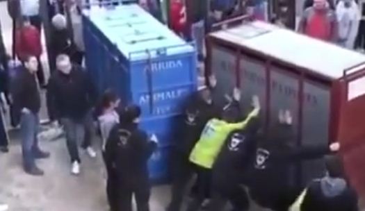 شاهد: ماذا خرج لعمال من داخل صندوق شحن