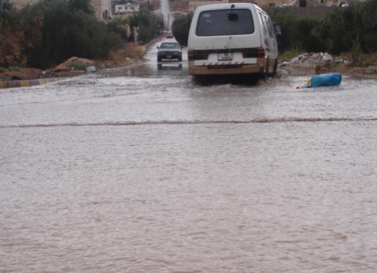 امطار غزيرة وسيول في عجلون
