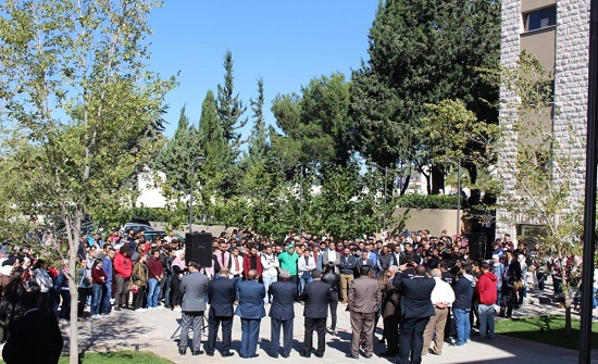 وقفة حداد في جامعة الاميرة سمية على ارواح شهداء سيول البحر الميت