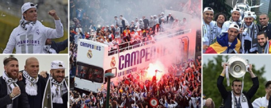 شاهد..  احتفالات أسطورية لنجوم ريال مدريد بعد التتويج بدوري الأبطال