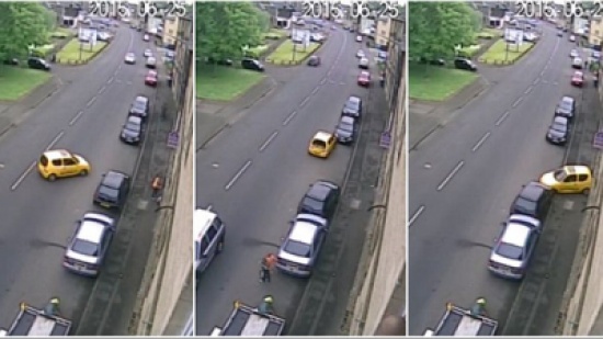 شاهد.. يفشل في ركن سيارته الصغيرة في مساحة كبيرة!