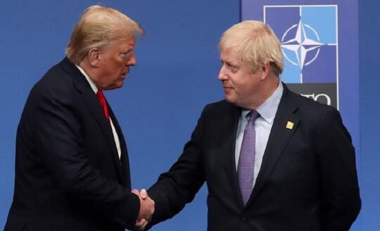 ترامب وجونسون يتفقان على ضرورة رد مشترك على فيروس كورونا