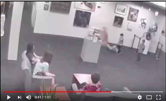 طفل أميركي يحطم قطعة فنية ثمينة