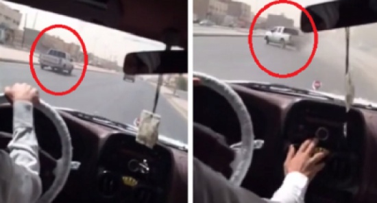 شاهد.. لحظة انقلاب مفحط