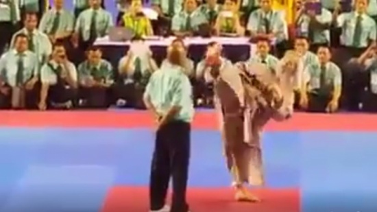 رجل عجوز يقوم بحركات "قتالية" مذهلة! (فيديو)