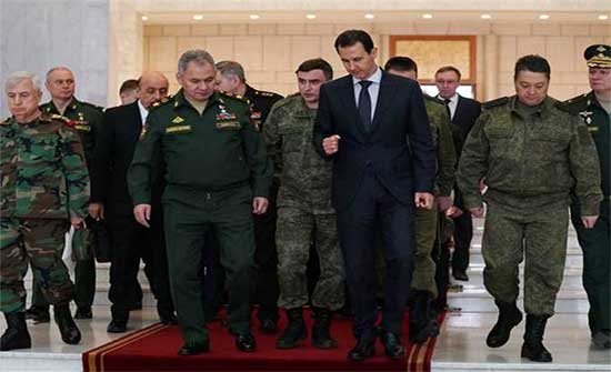 الرئيس بشار الأسد يستقبل وزير الدفاع الروسي سيرغي شويغو .. بالفيديو الرئيس بشار الأسد يستقبل وزير الدفاع الروسي سيرغي شويغو .. بالفيديو