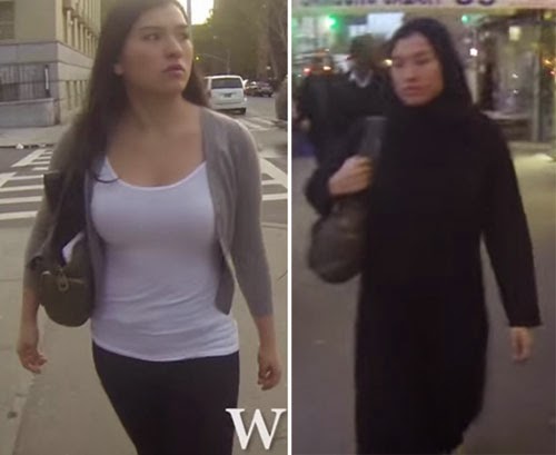 فتاة تمشي في الشارع 5 ساعات تحرش بها المئآت انظر الفرق عندما تلبس الحجاب