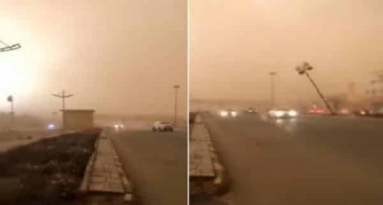 شاهد: مصير ركاب سيارة تصادف مرورهم أثناء سقوط عمود إنارة!