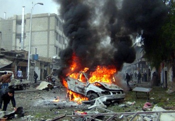 انفجار في احد احياء دمشق يوقع ضحايا