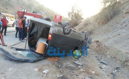 وفاة وثلاث اصابات نتيجة حادث تدهور بجرش (صور) وفاة وثلاث اصابات نتيجة حادث تدهور بجرش (صور)